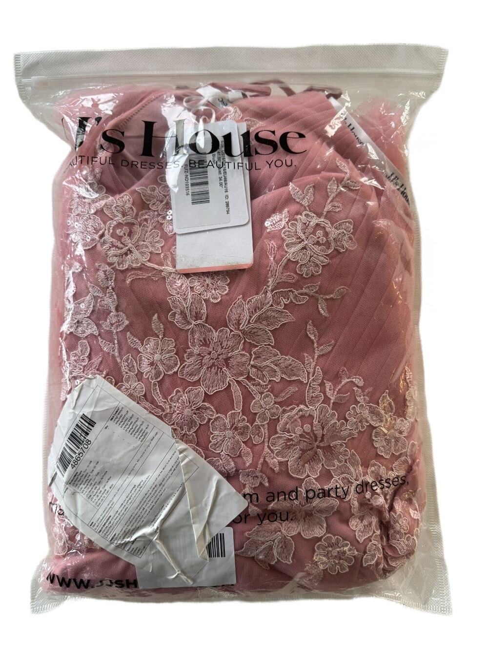 JJ's House Blush Pink Floral Lace Formal Dress Women's US 16 New with Tags